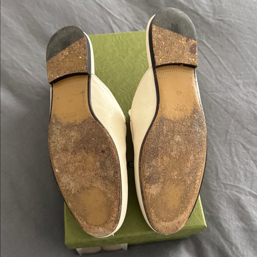 Gucci Womens Princetown Cream Leather
Gold Horsebit Mules Slippers. Made in 🇮🇹 - Picture 8 of 11
